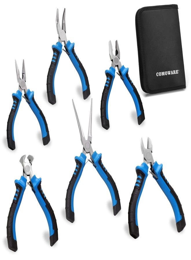 COMOWARE 6-Piece Mini Pliers Set, Multi-Function Precision Tools with Needle, Bent & Cutting Tips for Electronics, DIY & Crafting - Image 1
